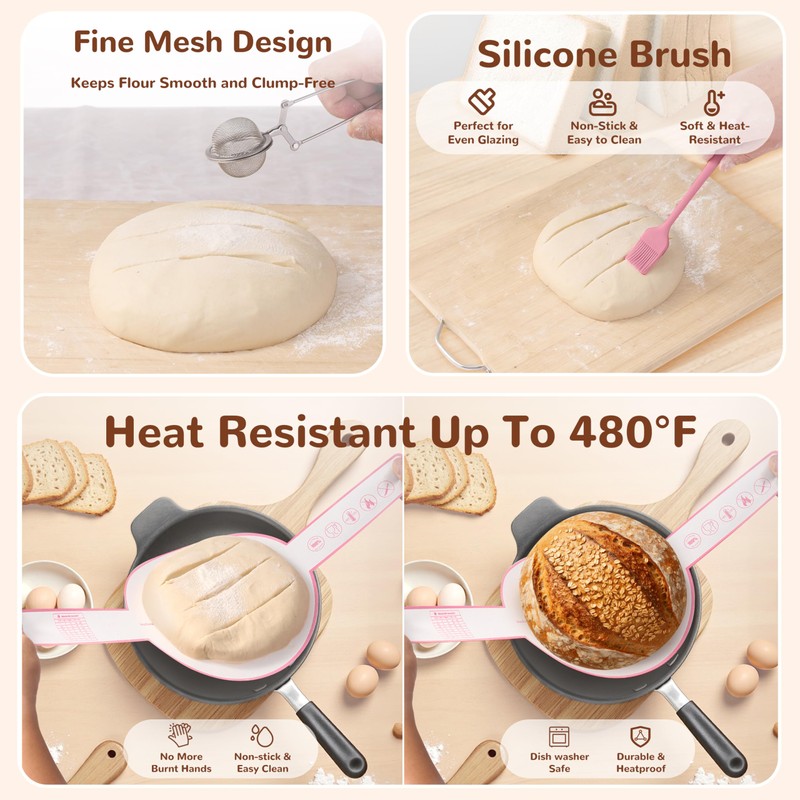 Sourdough Starter Kit, 9" Round and 10" Oval Banneton Bread