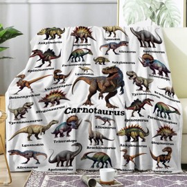 Dinosaur Blanket Gift for Boys, Jurassic Dino Dinosaurs Throw Blanket Gifts for Kids Girls Animal Wild Decor Plush Soft Lightweight Flannel Fleece Dinosaurs Blankets for Sofa Bed Chair 50x40In
