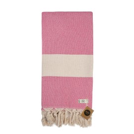 KZY LONDON Beach Towel - Large Turkish Beach Towels for Camping, Swimming, Bath, Gym, Picnic - Quick Dry, Super Absorbent, Lightweight, Compact Cotton Hammam Towels for Adults, Men, Kids (Fuchsia, 1)