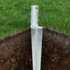 L-Shape Impact Ground Sleeve for Round Wood Posts Dimensions 50