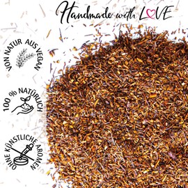 Hallingers Valentine's Day Gift Loose Roibusch Tea / Rooibos with Raspberry & Vanilla (Tin) - Gift in Summer & as a Perfect Barbecue Gift | Congratulations Anniversary Friendship Gen