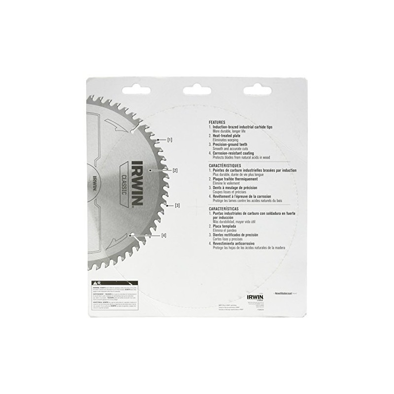 IRWIN Tools Classic Series Carbide Table/Miter Circular Saw Blade, 10-Inch,