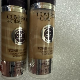 COVERGIRL 2X Covergirl + Olay Tone Rehab Foundation Base CC Cream 157 Golden Tan 1 fl oz