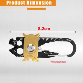 20 in 1 Multifunctional Pocket Tool, Compact Pocket Multi Tool with Functions such as Screwdriver, Hex Key Ruler and Multitool Keyring for Camping, Outdoor & Everyday Use