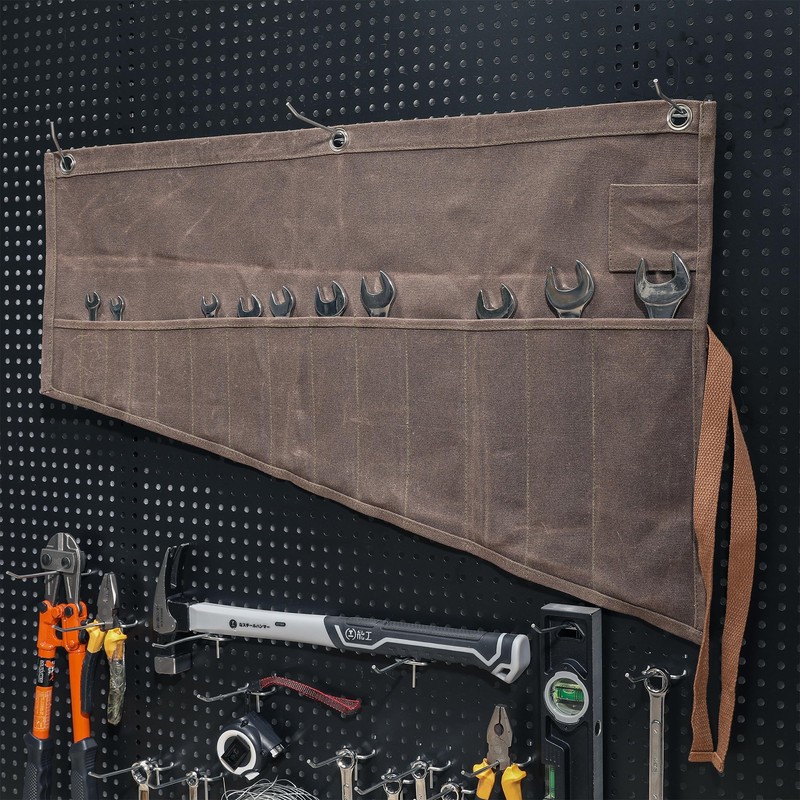 Rolling Bag for Wrenches and Tools, 16 oz Waxed Canvas,