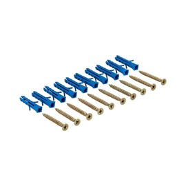 Gedotec Screw Set for Perforated Transition Profiles and End Profiles, Steel - Brass, 1 Set of Mounting Material, SB Box with Screws and Dowels for Floor Mounting, Universal Screws