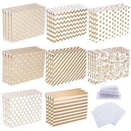 Estune 32 Pcs Hanging File Folders Letter Size Decorative File Folders, Geometric, Marble, Quote Designs, Including Adjustable Tabs and Inserts, Cabinet Inserts Organizer for Office Desk(Gold Stripe)