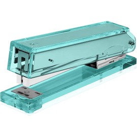 OfficeGoods Acrylic Stapler - Aesthetic Staplers for Desk, Home or Office - Unique and Stylish Design - Take Standard 1.4 inch of Staples - Green