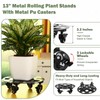 2 Packs Large Metal Plant Caddy with Wheels 13” Heavy-Duty