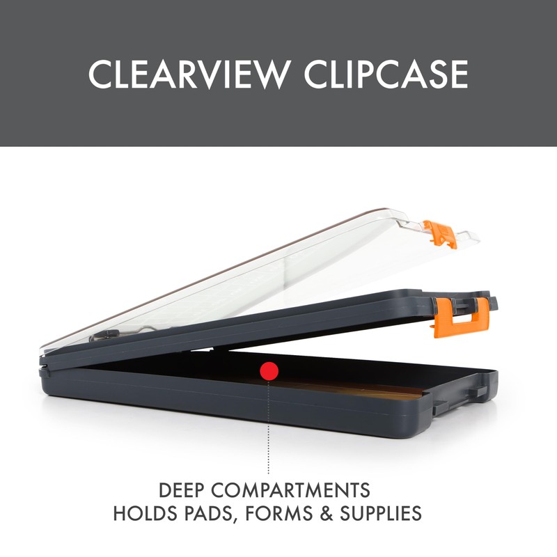 Dexas Clearview Clipcase Dry Erase clipboard, 13.75 x 9.5 Inch,