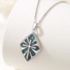 PARYFO Cross Necklace for Women, 925 Sterling Silver, Abalone Shell/Turquoise/Malachite