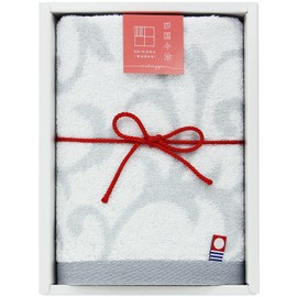 Hayashi GI053100 Towel Gift Shikoku Imabari Kanon Leaf Wash Towel, 1 Piece Set, Made in Japan, 13.4 x 13.8 inches (34 x 35 cm), Gray