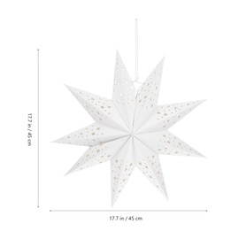 Lurrose 45CM Hollow Out Paper Lantern Cover Stars Shaped Illuminated Paper Folding Style Festival Lantern Cover Party Lantern Cover (White)