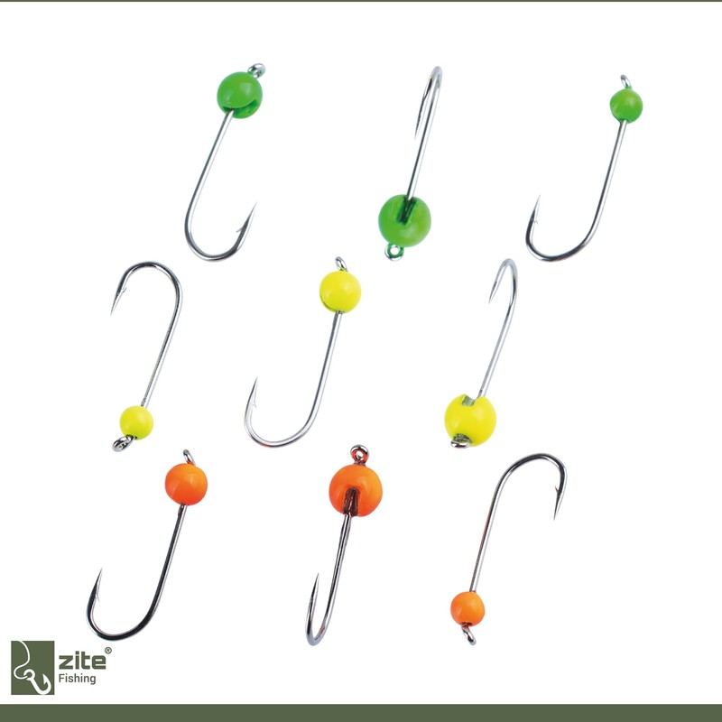 Zite Fishing Tungsten Jig Hook Set Neon - 9 Pieces