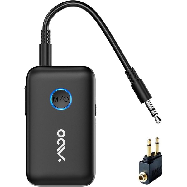 YMOO Bluetooth 5.3 Transmitter Receiver, 2-in-1 Wireless Bluetooth Adapter,3.5mm Low