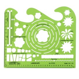 Pacific Arc Landscape Template Guide, with Trees, Shrubs, Hedges, Fences, Flagstone Walks, and Terraces