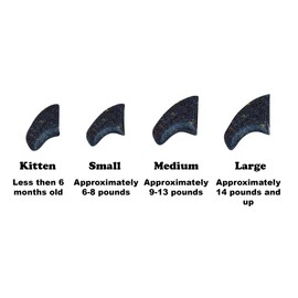 Purrdy Paws Black Holographic Glitter Soft Nail Caps for Cats - 6 Month Supply - Extra Adhesives (Large)