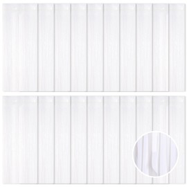 20 Pack White Foil Fringe Curtain Backdrop, 3.2ft x 8.2ft Metallic Tinsel Curtains Party Backdrop, Hanging Streamers for Birthday Party Decoration Wedding Holiday Christmas Decoration (White)