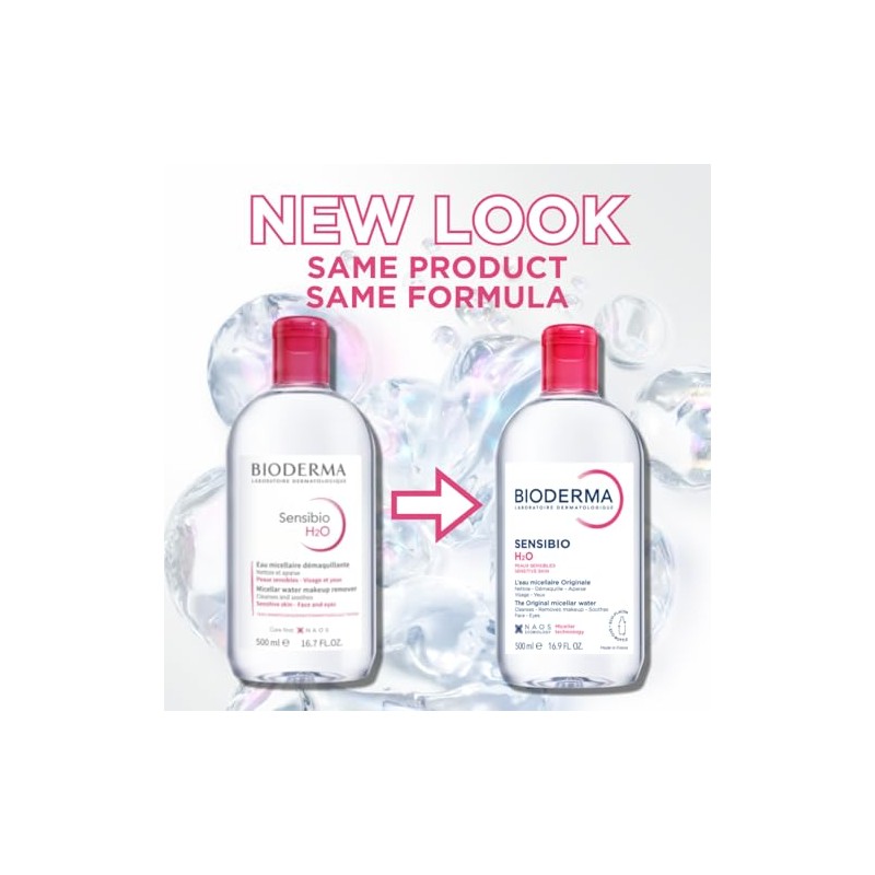 Bioderma Crealine H2O Solution Makeup Remover Micellaire Demaquillante, 16.9 Oz