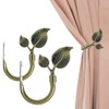 HIKMLK Leaf Shaped Curtain Holdbacks 2pcs, Handmade Metal Curtain Side