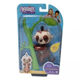 WowWee Fingerlings Baby Sloth - Kingsley (Brown) -  Interactive Baby Pet - by WowWee