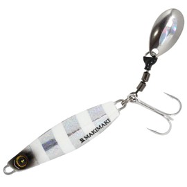 Hayabusa Jack-Eye Bean Makimaki, 0.4 oz (10 g), #5, Silver, Blue Luminous Zebra