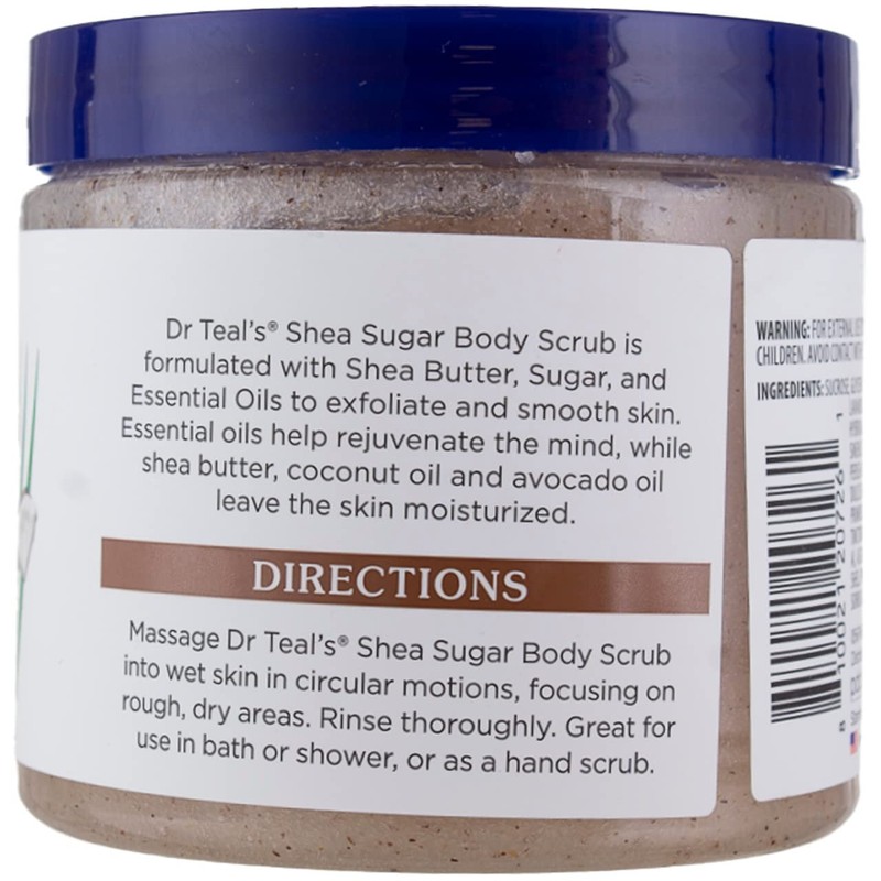 Dr. Teal's Shea Sugar Scrub Coconut Oil 19 Ounce Jar