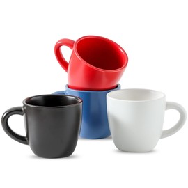 Hasense 7 Ounce Cappuccino Cups Set of 4 Perfect for Latte, Americano, Cafe Mocha and Tea, Ceramic Coffee Cups Ideal for Party Cafe Home and Kitchen, Microwave and Dishwasher safe, Colorful