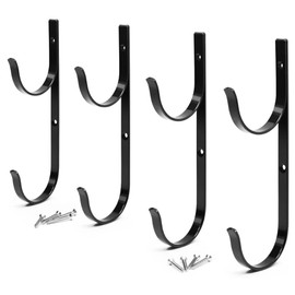 VOANZO 4 x Pool Pole Hangers, High Quality Aluminum Holder Set, Hooks for Telescopic Poles, Garden Tools and Swimming Pool Accessories
