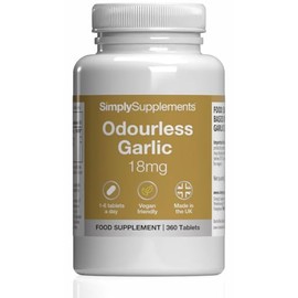 Odourless Garlic 3mg Tablets | Supports Well-Being | Vegan & Vegetarian Friendly | 180 Easy-to-take Tablets | Manufactured in The UK to GMP Standards