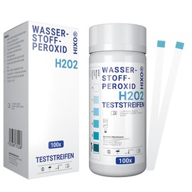HIXO 100 x H2O2 Test Strips - Hydrogen Peroxide Water Test for 0-100ppm - Measure Concentration - Quick & Easy Application - Includes Colour Scale