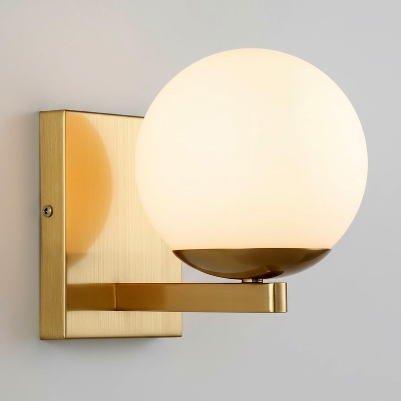 Popity home Gold Mid Centry Modern Wall Sconce, Globe Wall