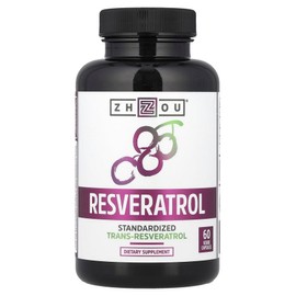 Zhou Nutrition Zhou Nutrition Resveratrol 60 Vegetarian Capsules 500mg Supplement Per Capsule, 1 / Zhou Nutrition 저우뉴트리션 레스베라트롤 60 식물성 캡슐 캡슐당 500mg 보충제, 1