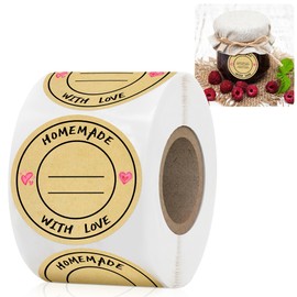 Jam and Jelly Jar Canning Labels for Mason Jars and More(2" Round 500/roll) with Lines for Writing- Jar Labels Jam, Jelly, and More