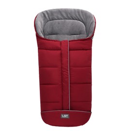 LAT Universal Footmuff for Prams, Baby Winter Foot Muff Pram, Waterproof and Windproof, Hood with Drawstring, Universal Footmuff for Baby Car Seat, Buggy (A, Red)