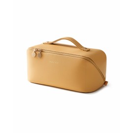 EACHY Travel Makeup Bag,Large Capacity Cosmetic Bags for Women,Waterproof Portable Pouch Open Flat Toiletry Bag Make up Organizer with Divider and Handle