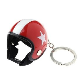 Miniblings Motorcycle Helmet Keyring Motorcycle Helmet Bike Motocross Original Fashion Jewellery I Pendant Key Ring Lanyard Keyring, red