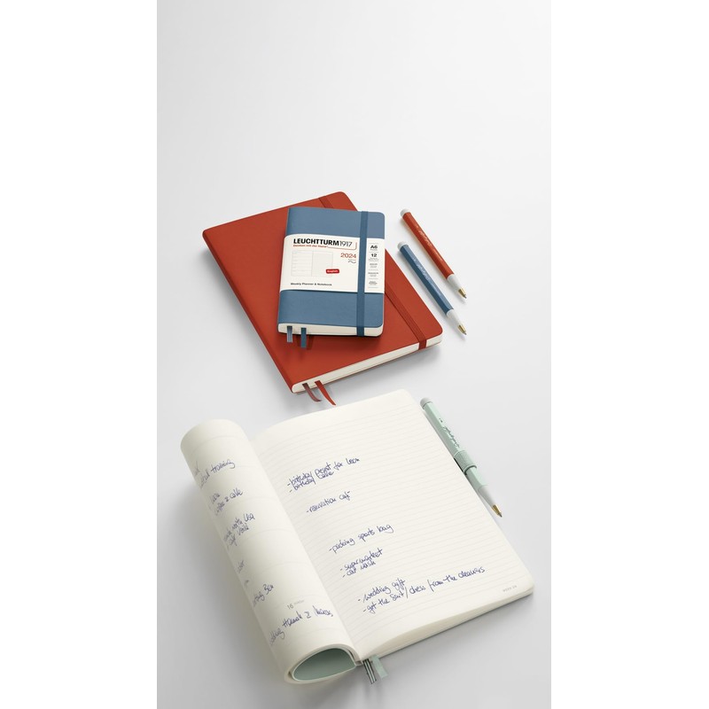 LEUCHTTURM1917 367768 Weekly Calendar & Notebook Softcover Medium (A5) 2024,