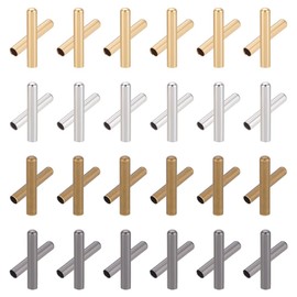 AHANDMAKER Pack of 120 4 Colours 5.7 mm Brass Columns Cord End Closure Laces Lace Rope Closure End Stopper for Shoelaces Lanyard Clothing Backpack Bag DIY Repair