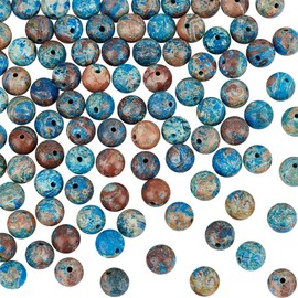 OLYCRAFT 128pcs Natural Jasper Beads 8mm Dyed Natural Stone Beads Jasper Gemstone Beads Loose Round Stone Beads Gemstone Spacer Bead for Bracelet Necklace Earrings Jewelry Making - Hole: 1.2mm