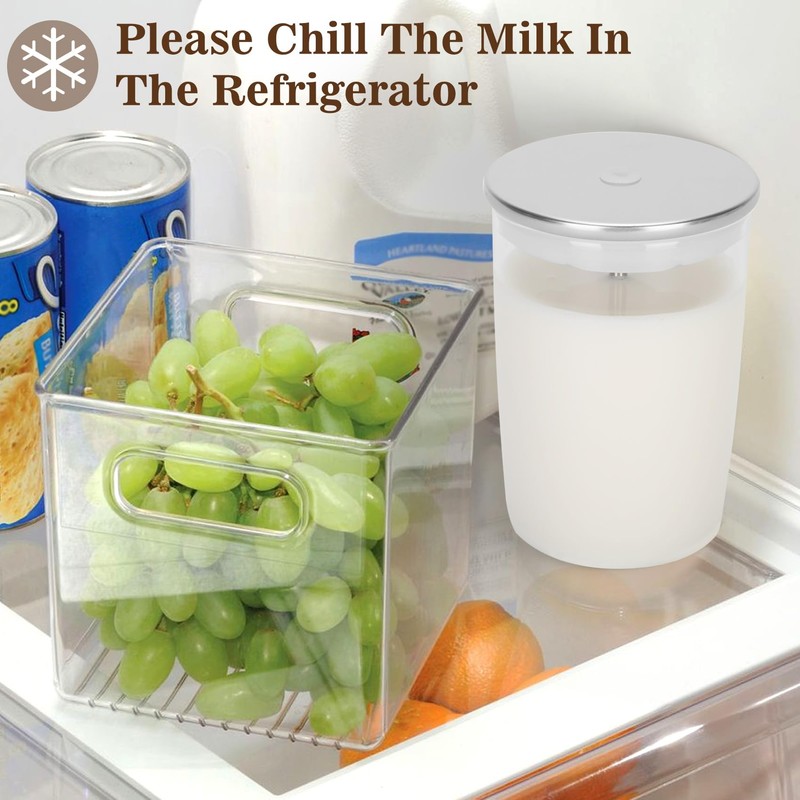 Jisculo 16.9 oz Glass Milk Container for Jura & Stainless