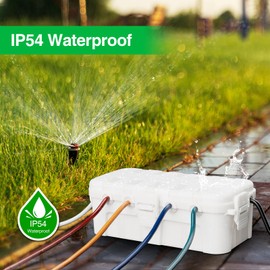 Flemoon [2 Pack] Outdoor Electrical Box Waterproof, Medium Weatherproof Electrical Box (11.5x5.2x4 inch) w/ 6 Cable Entry Ports, Extension Cord Cover for Power Strip, Timer, Holiday Light, White