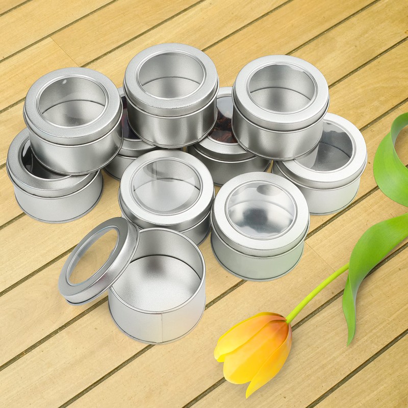 Small tin cans with lid, round metal cans with lid,