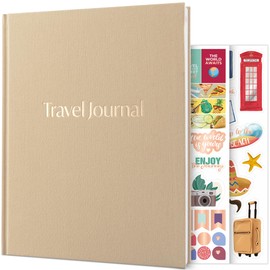 Skyline Travel Journal – Traveling Diary & Photo Journal – Vacation Essentials for Family, Men & Women – Bucket List Notebook (Sandstone)