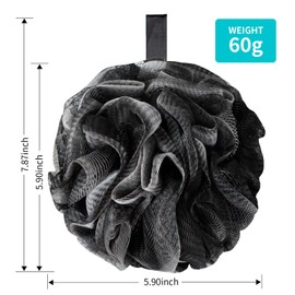BCKENEY Bath Loofah Shower Sponge Body Back Scrubber Soft Mesh Shower Puffs Exfoliating Loofa for Women & Men Bath Accessories Cleaning Tool (Pack of 4 60G Loofah, Dark Elf)