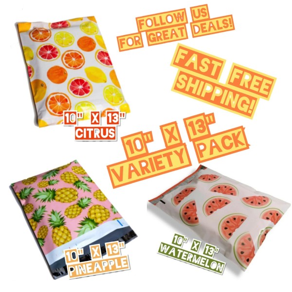 Unbranded 750 Mix Design 10x13 Poly Mailers Variety Pack (250