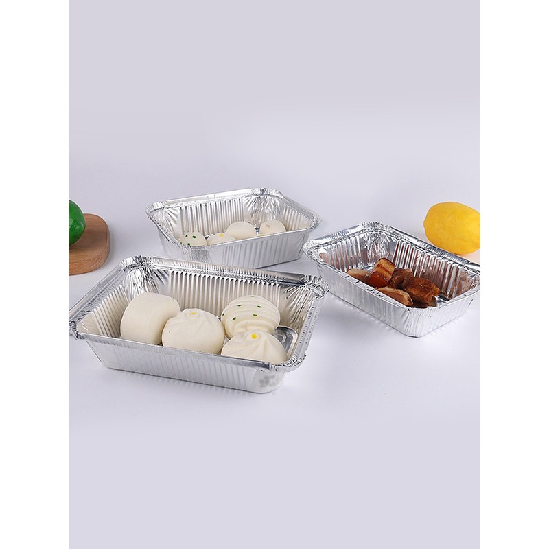 Disposable Tin Foil Box with Lid Outdoor Barbecue Baking Oven