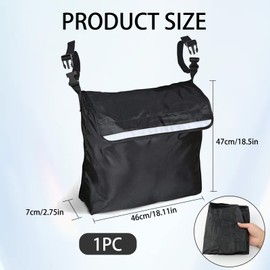 Multifunctional Wheelchair Bag Made of Waterproof Oxford Fabric, Generous Storage Bag for Wheelchairs and Walkers, Safe and Visible with Reflective Tape, Easy to Attach