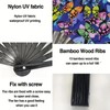 UV Glow Rave Fan Bamboo Folding Clack Hand Fan for