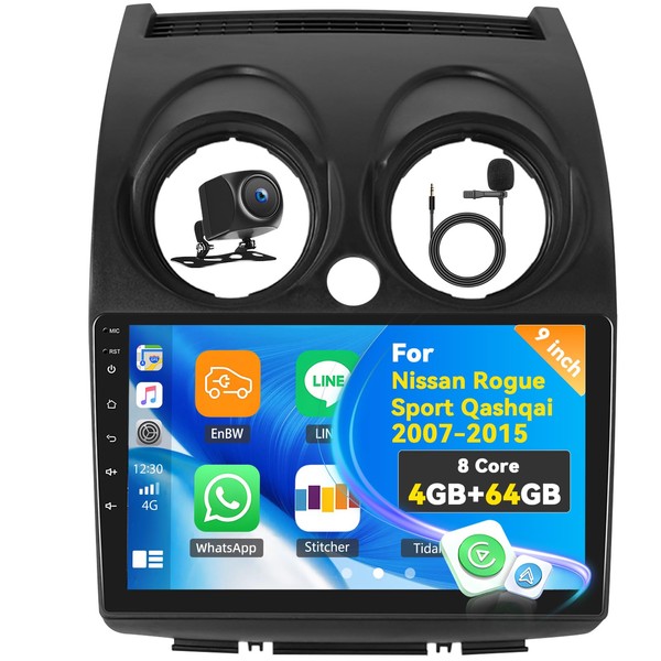 4+64G 8-Core Android 15 Car Stereo for Nissan Rogue Sport